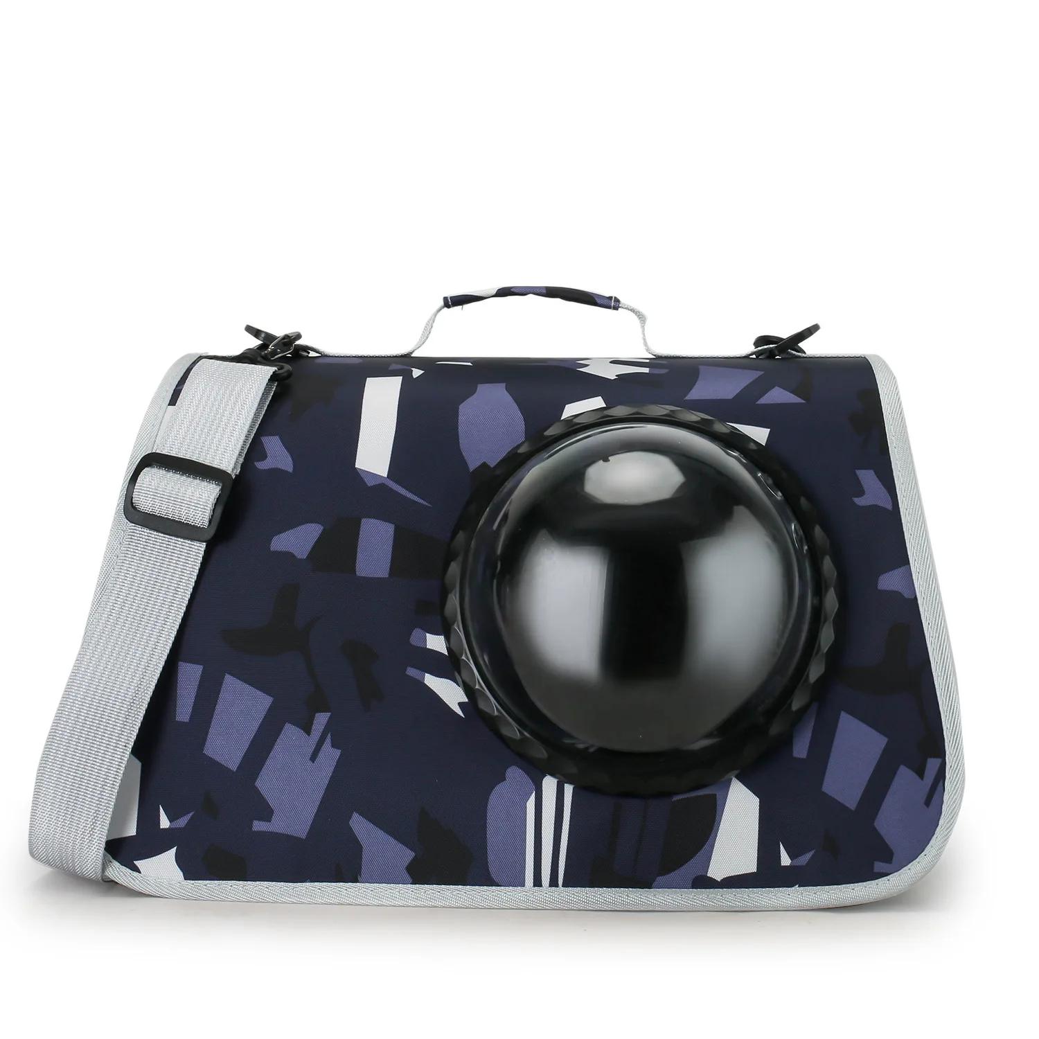 

Foldable Cat Bag Handheld Breathable Pet Crossbody Space Capsule Transparent Pet Bag Outdoor Bag Portable Kitten Backpack синий