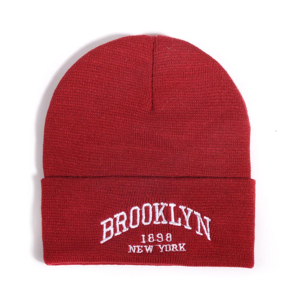 Autumn Winter Knitted Cap With Embroidered Letters And Acrylic For Streetwear And Hiphop Style