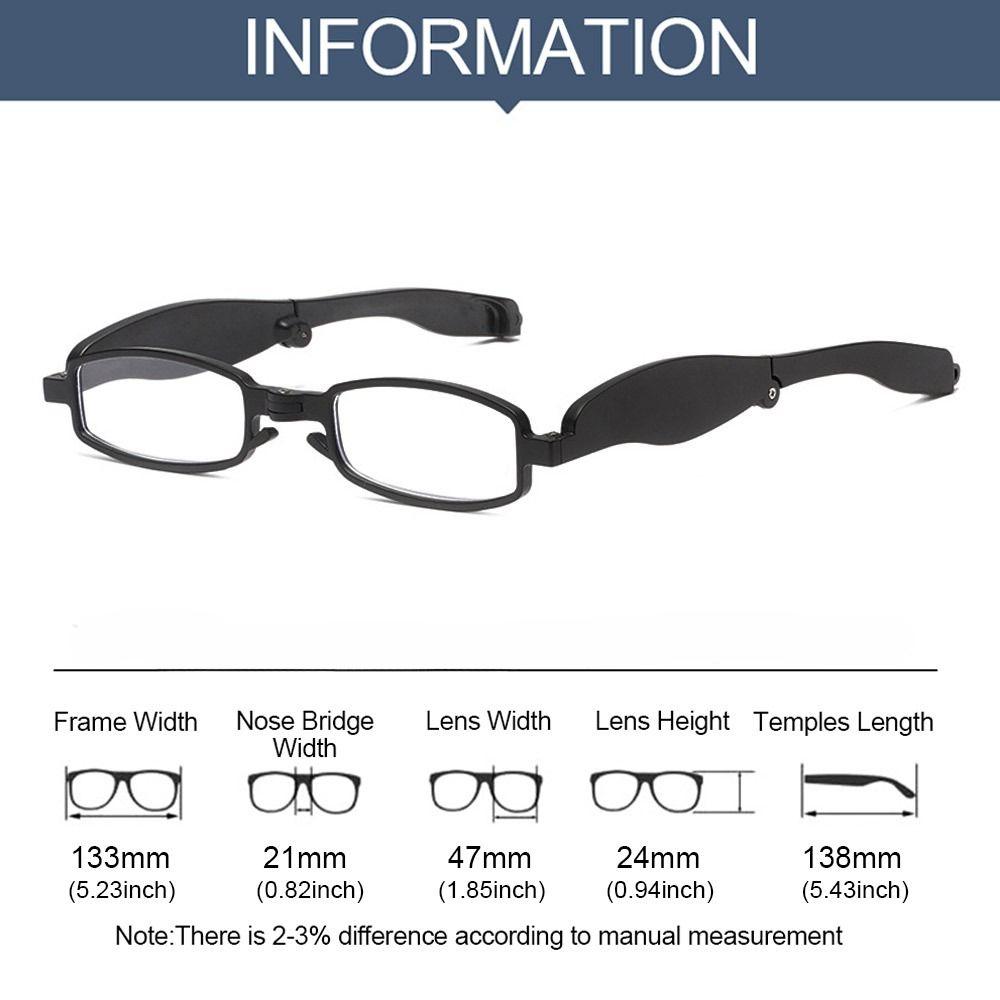 360 Degree Rotating Folding Reading Glasses Anti Blue Light For Men Women Comfortable Prescription Glasses With Case