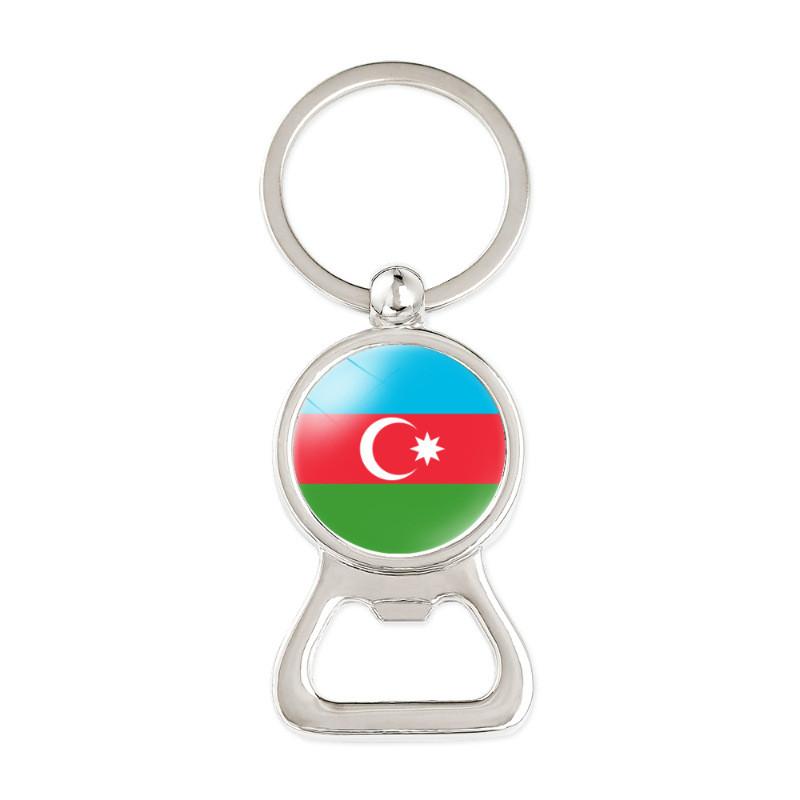 

Asian Countries Flag Design Gemstone Keychain Bottle Opener Modern Minimalist Style Azerbaijan