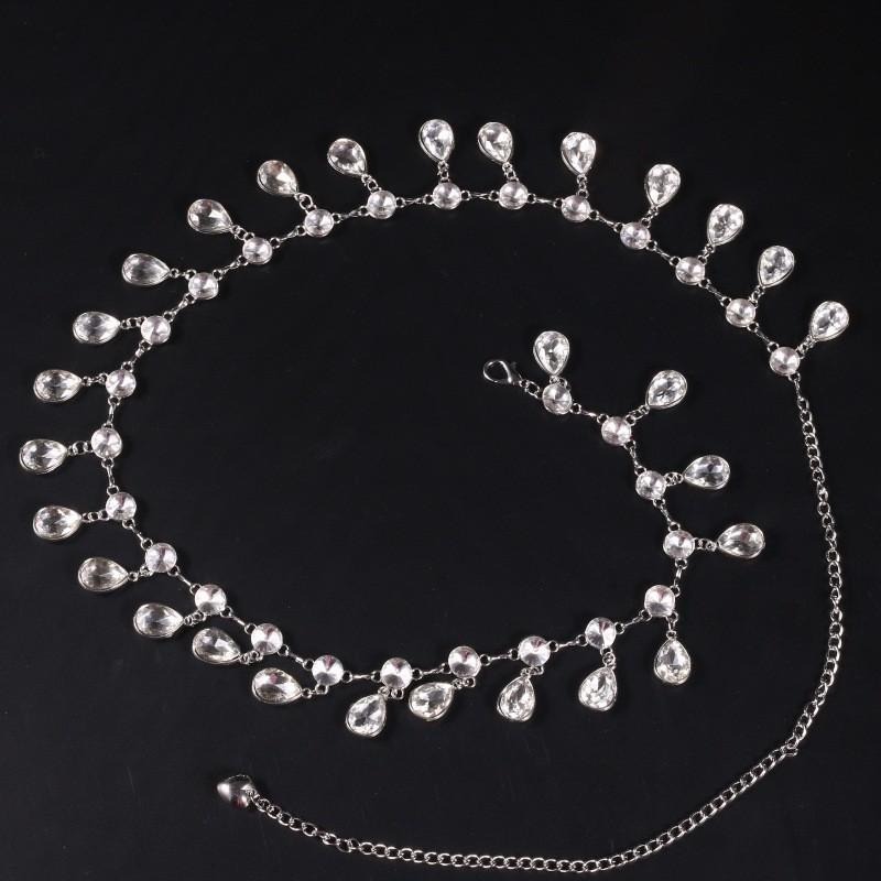 2025 Crystal Rhinestone Belly Dance Waist Chain with Tassels