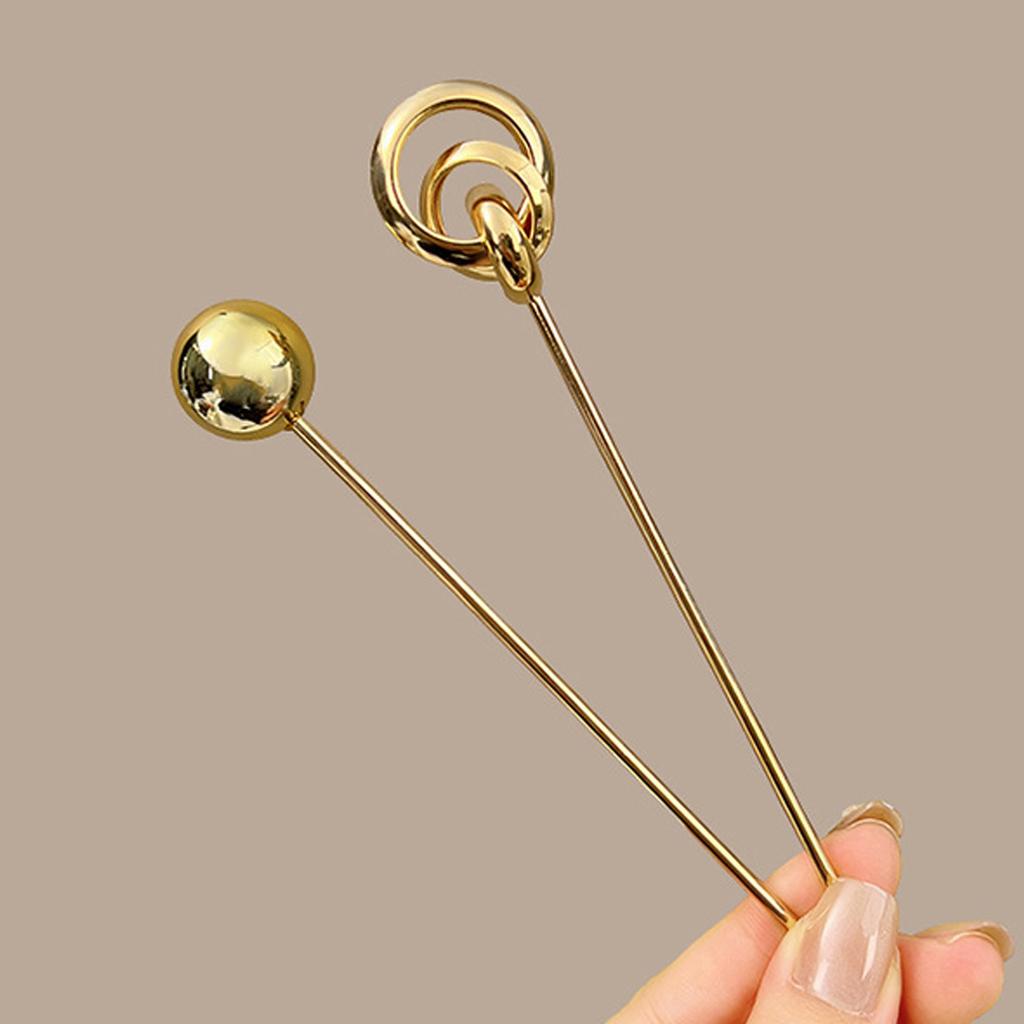 Geometrische Kugel-Haarnadel aus Metalllegierung 14cm Galvanisierte Haarstäbchen für Damen Tägliche Nutzung Hochzeitsfeier Haarschmuck