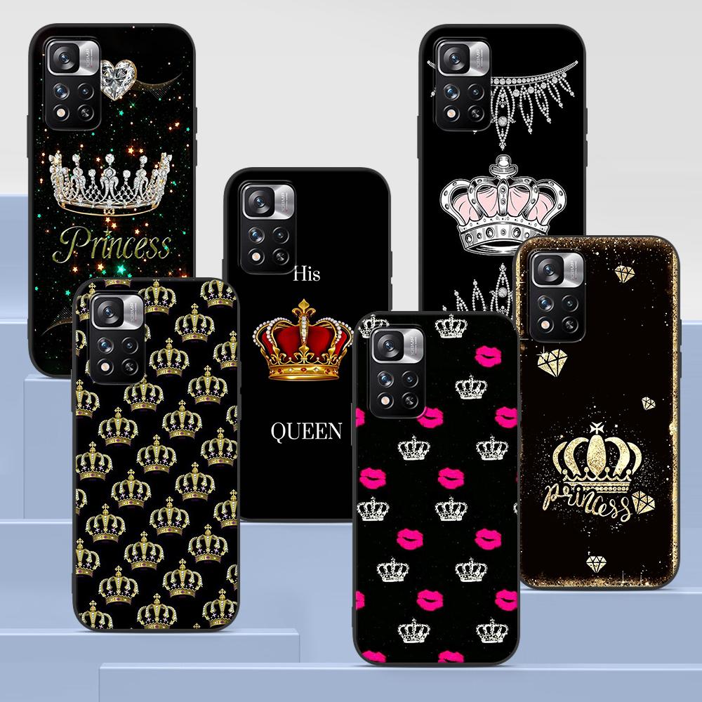 

Crown Princess Queen Case for Xiaomi Redmi Note 9S 9 8 10 11 Pro 9C 9A 7 8T 7A 8A 6A 6 10S Black Soft Silicone Phone Cover Coque