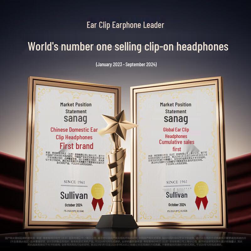 SANAG S9S AI Bone Conduction Clip-on Sport Earbuds