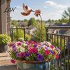 Weatherproof Metal Yard Inserts Wrought Iron Hummingbird Flower Garden Stake, Decorative Art, Stakes Anti-Rust Decor Sign for Balcony Windowsill