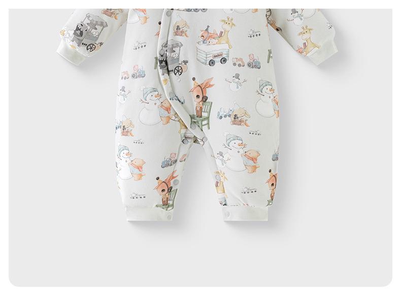 Quilted Winter Newborn Romper: Thick, Warm Crawling Suit