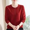 Petite Spring Knit Top for Middle-Aged & Elderly Women - Stylish, Lightweight Base Layer with Wide-Leg Fit for Spring & Autumn