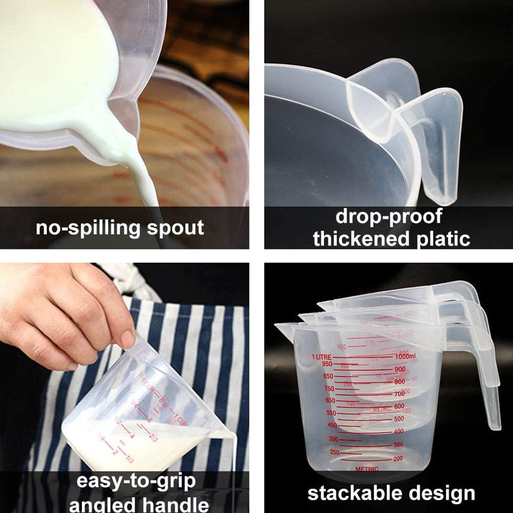 500ML Measuring Cup Easuring Cup Plastic Jug Plastic Tip Mouth Jug Pour Spout Transparent Handle For Baking Kitchen Tool