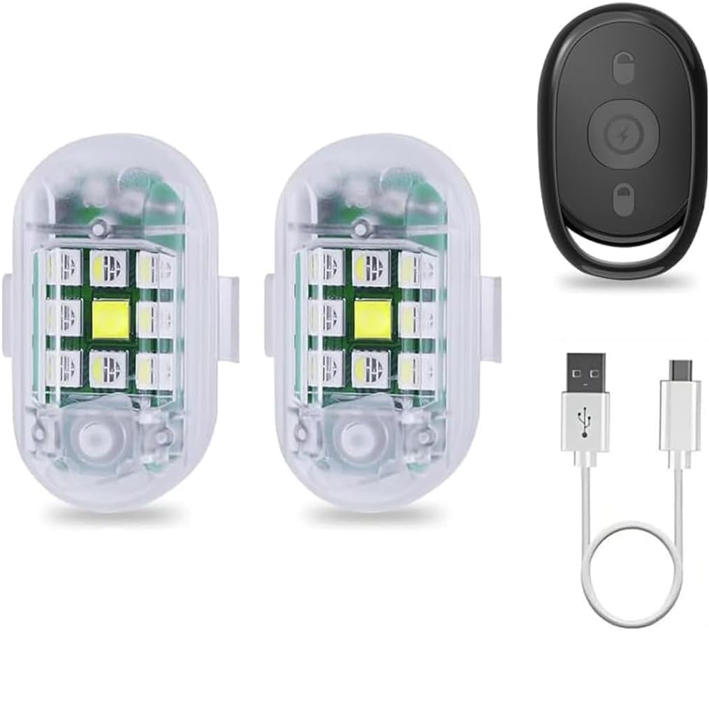 KEWAYO 2-Piece Wireless LED Strobe Light, Drone, Strobe Light, 7 Color Switching, Flashlight, LED