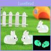 Charming Glow In The Dark Fat Bunny Resin Figurine Perfect For Diy Moss Garden Decor