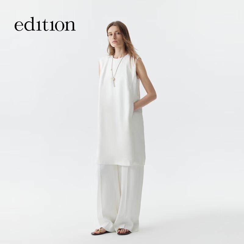 Edition Women's Linen Blend Sleeveless Mid-Length Shift Dress