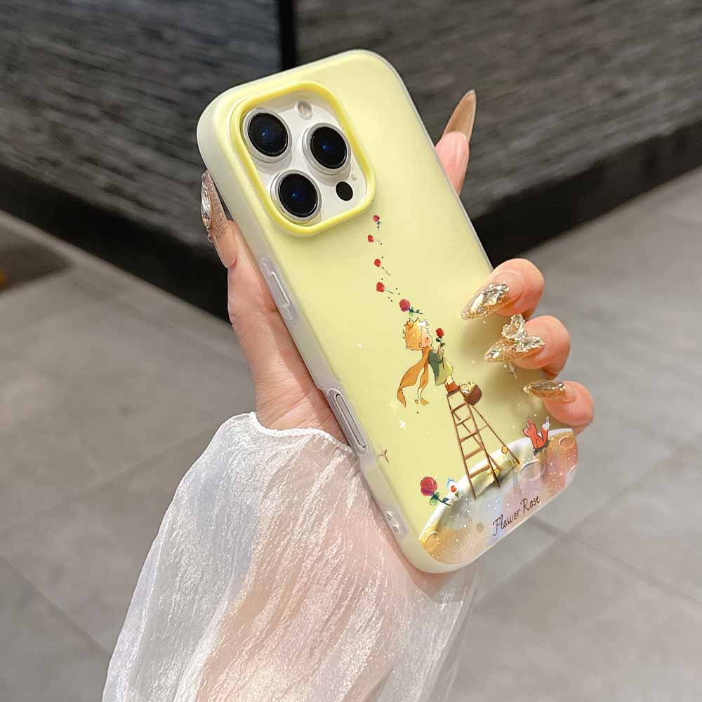 Carina Custodia per Telefono La Piccola Stella del Principe Moda Pianeta Per iPhone 17 AIR 16 15 14 13 12 11 Pro Max Plus Copertura Guscio con Sensazione Pelle Opaca