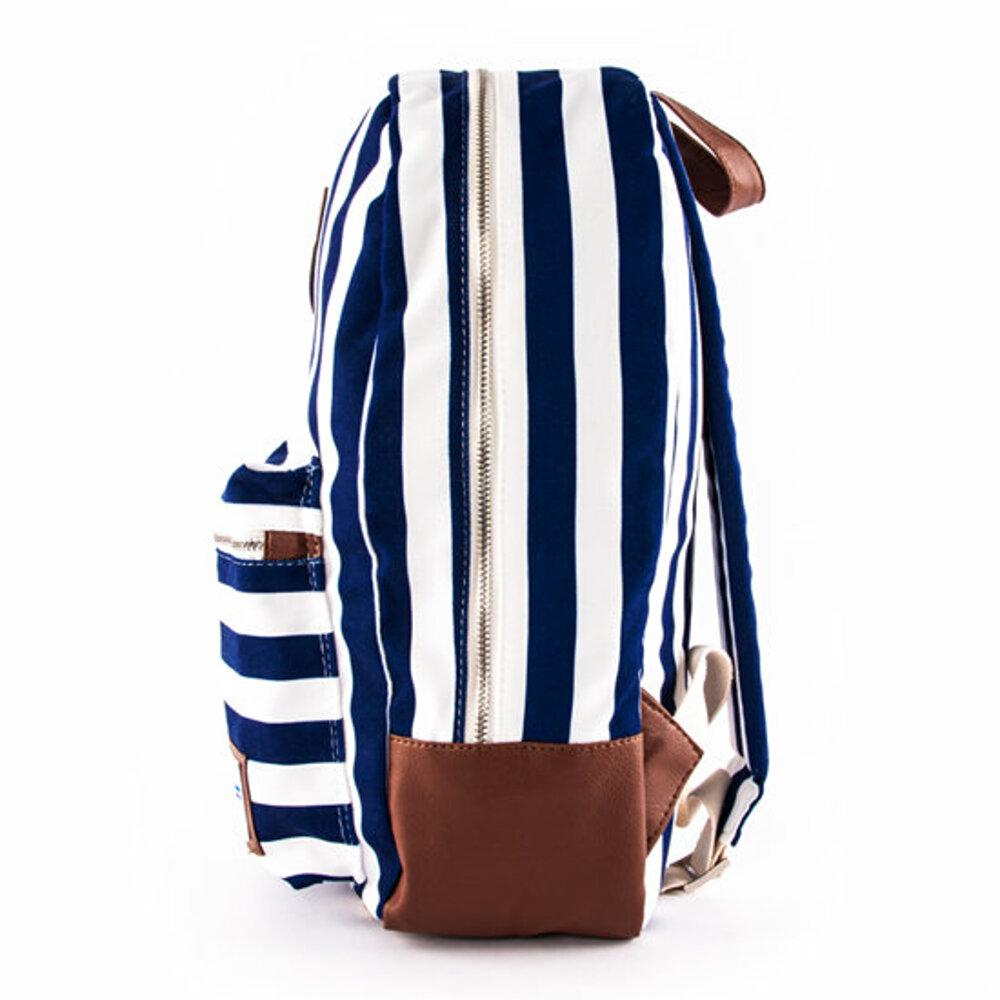 navy striped backpack