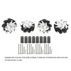 4Pcs 60mm Omnidirectional Wheel Aluminum Alloy Omni Directional Wheel Set 2 Left 2 Right 14159