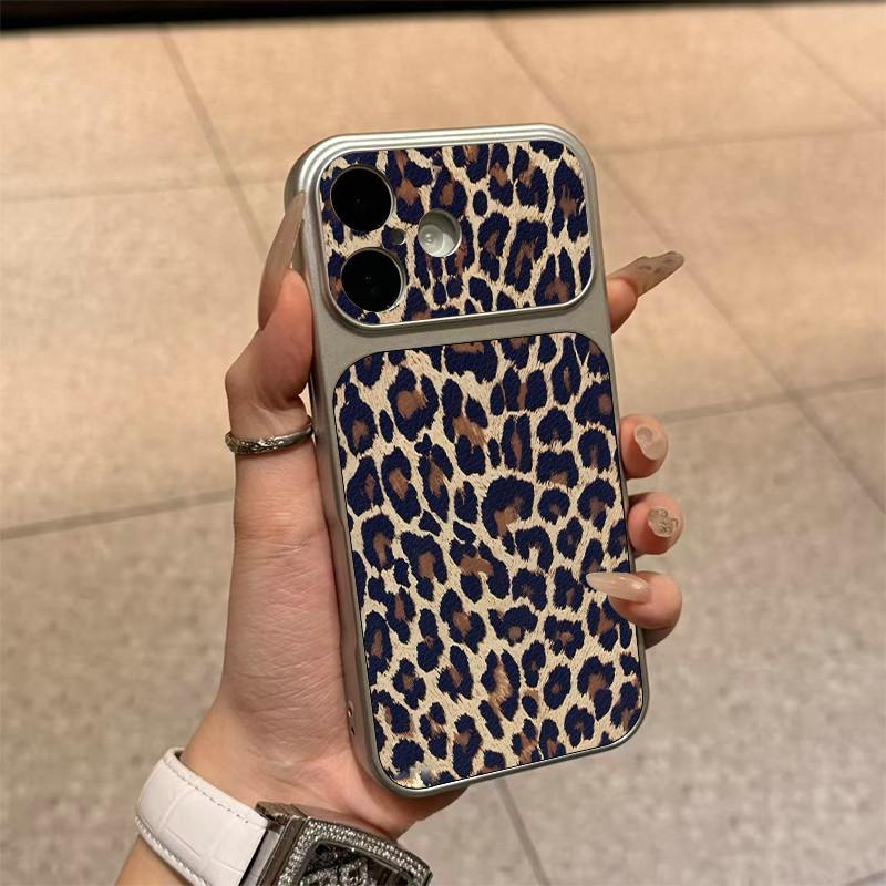 Großes Fenster Synthetikleder Hülle für Samsung Mode Leopardendruck Gemustert Schlichte Hülle Weiche Hülle Schutzhülle