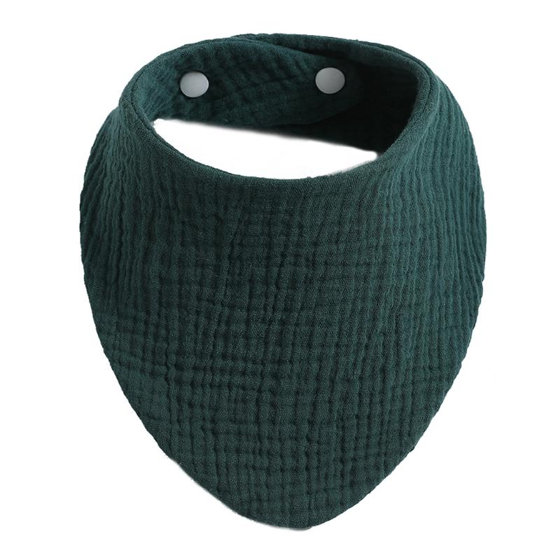 

Baby Bibs Organic Cotton Muslin Scarf Burp with for Triangle Gauze Water Absorb Bandana for Boys Girls темно-зеленого