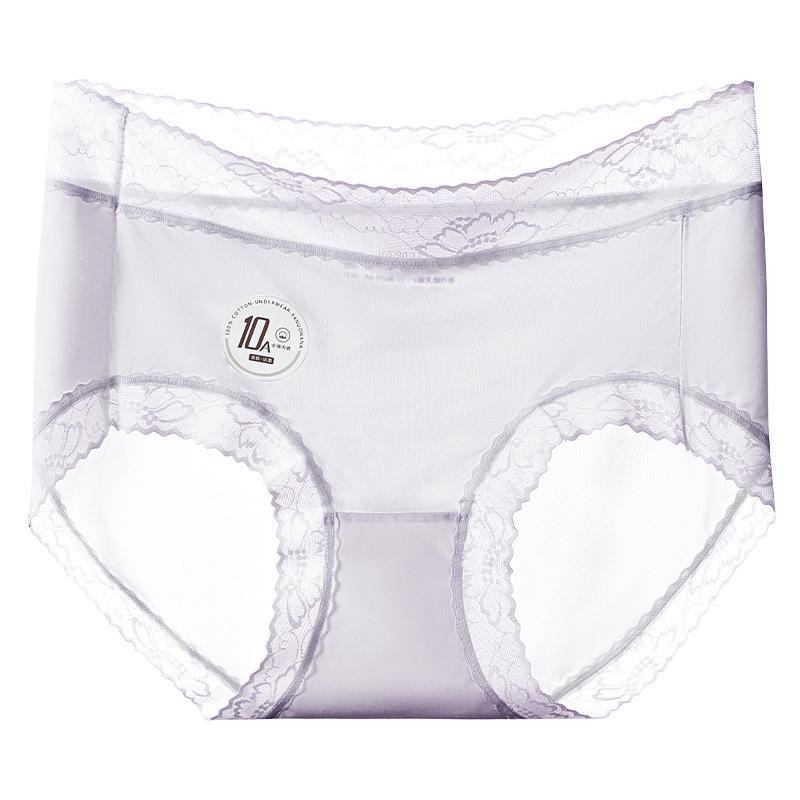 10A Antibacterial Seamless Women's Ice Silk Underwear with Lactic Acid Crotch, Camellia Design, Ultra-thin, High Elastic, Breathable Briefs