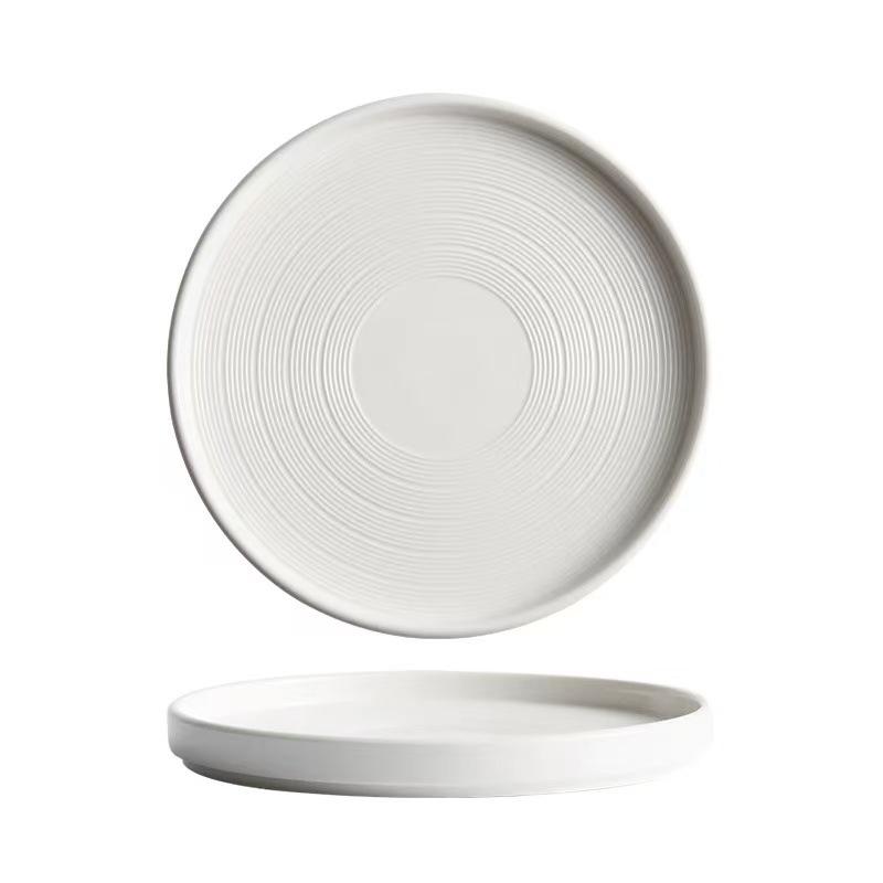 Solid Color Striped Ceramic Bowls, Soup Bowls, Western Dishes, Dessert Dishes, Household Rice Bowls, Tableware, Kitchen Supplies