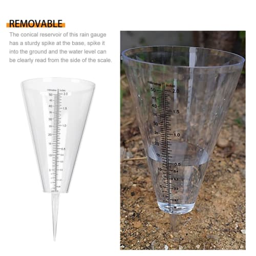LIOOBO Rain Gauge, Rain Gauge Tube, Rain Gauge, Measurement Test Tube, Easy To Read, 50mm, Underground, Garden, Outdoor, Home Use