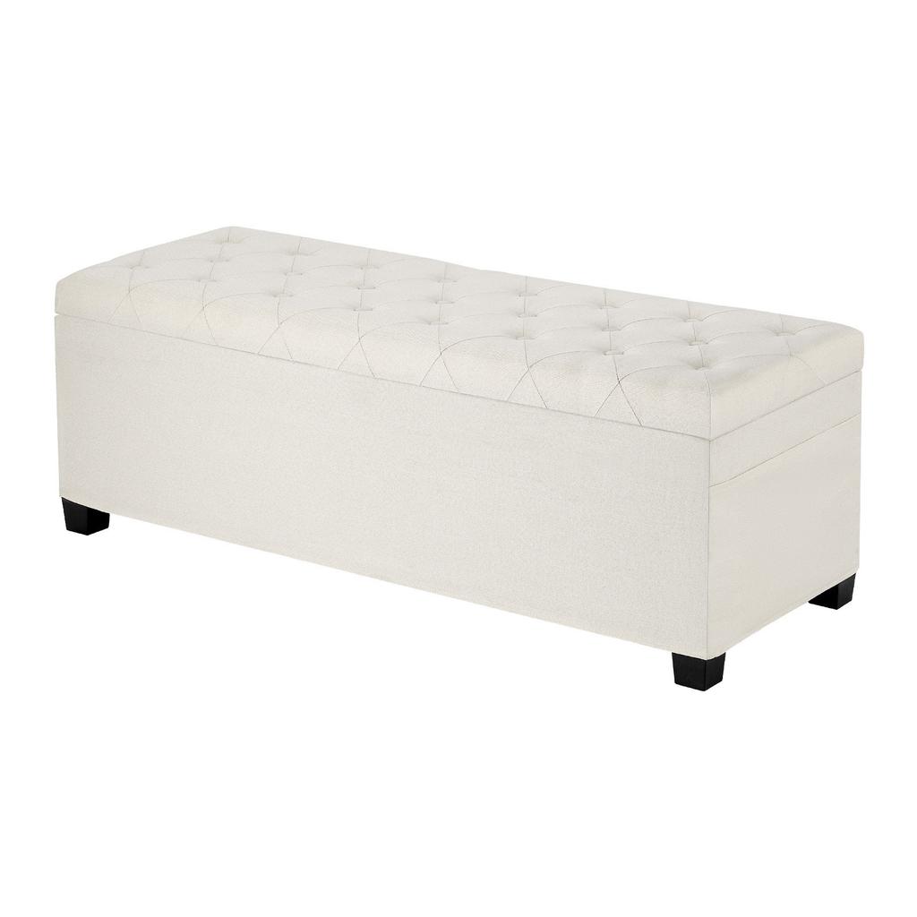 VEVOR Panca Ottoman con Contenitore, Panca Button-Tufted a Piedi Letti con Tasche Laterali, Baúle Imbottito Ribaltabile con Struttura Metallica