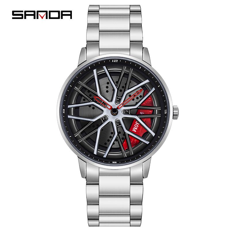 Sanda Men's 360° Rotating Dial Quartz Wristwatch - Casual Fashion Wheel Series