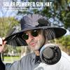 Outdoor Summer Sun Hat With 2 Solar Fan Large Wide Brim Sun Protection Hat For Outdoor Fishing Hiking Camping Travel Cooling Cap