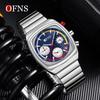 Módní pánské náramkové hodinky Chronograf Datum Vodotěsné Svítící Pánské hodinky Nerezová ocel Luxusní Křemenné Pánské hodinky