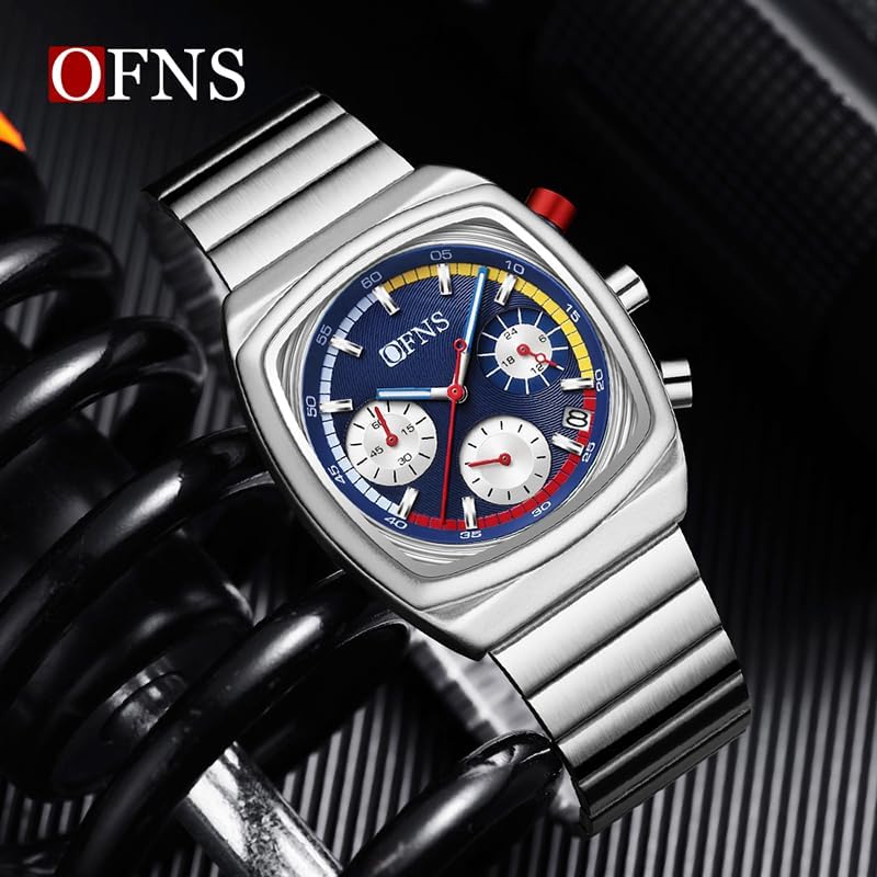 Módní pánské náramkové hodinky Chronograf Datum Vodotěsné Svítící Pánské hodinky Nerezová ocel Luxusní Křemenné Pánské hodinky