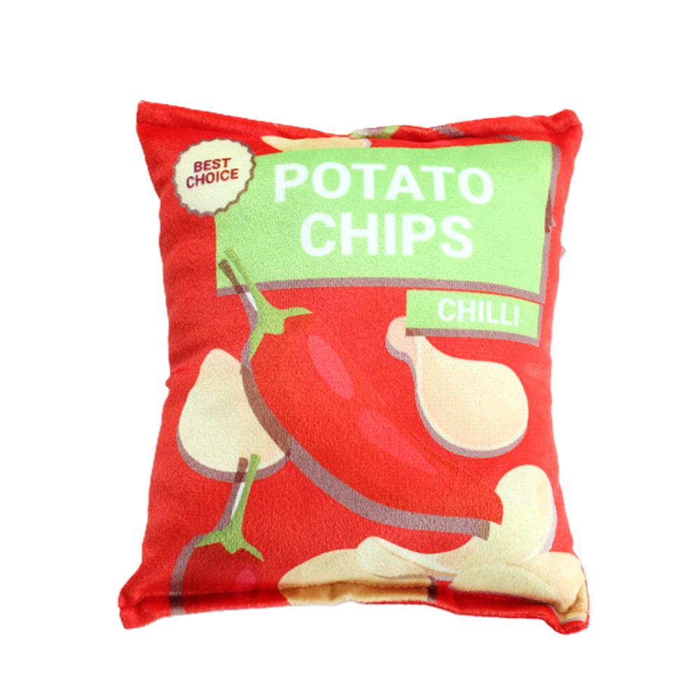 Pet Plush Potato Chips Squeak Toy For Dogs Cats Bite-resistant Chewing Toys Pet Supplies For Relieve Boredom