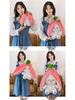 Strawberry Bunny Plush Toy with Big Ears and Carrot Stuffed Doll