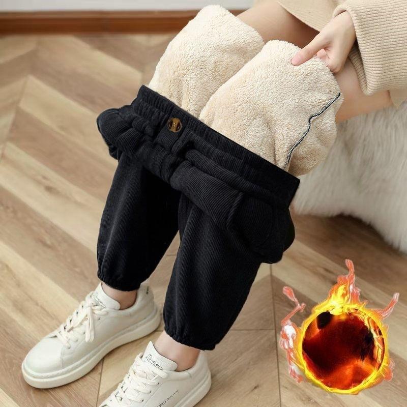 Fleece Pants Women Students Thick Sweatpants Chenille Casual Winter Cuffed Loose Fit Warm Trousers