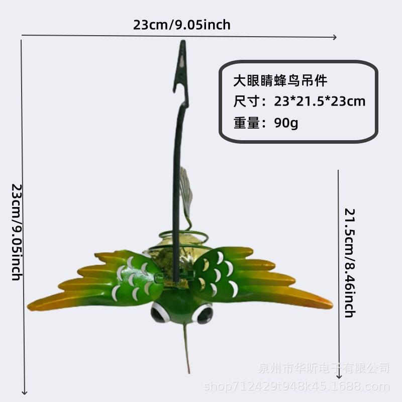 Solar Iron Insect Statue With LED Fairy Light Outdoor Waterproof Hanging Tree Ornament For Fence Yard Courtyard Garden Art Decor