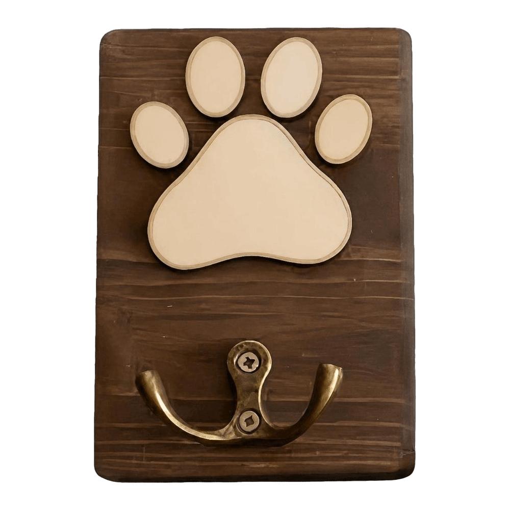 Unique Wooden Dog Paw Wall Hook Personalized Durable Dog Lead Holder Handmade Rustic Paw Print Hanger Indoor Decor