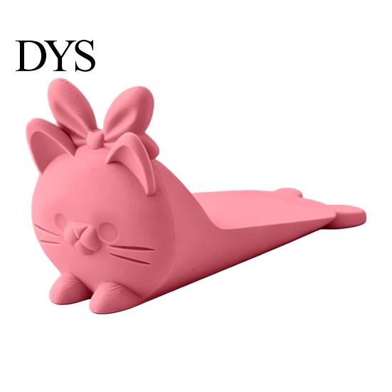 Portable Door Security Wedge 3D Printed Cute Cat Stopper, Non-Slip Cartoon Holder, Stop Decorative for Wood Floors Home Protection No Drill Stopper