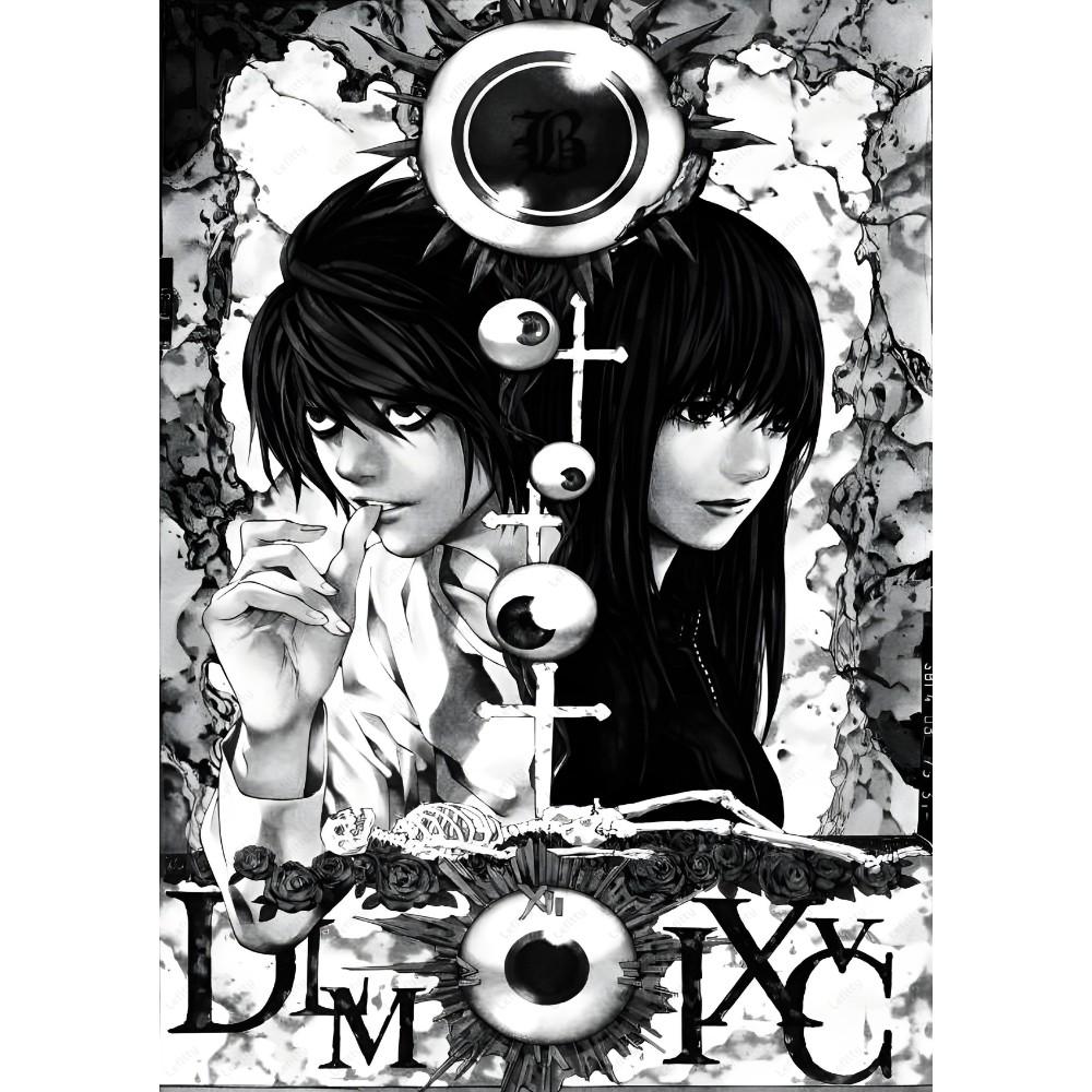 D-Death N-Note Japan Cartoon Anime Retro Poster Sticky Wall Art Printing Waterproof Home Living Bed Room Bar Aesthetic Decor