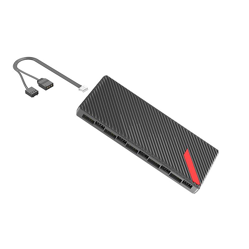 

10-портовый 4-контактный ШИМ ARGB порты и 10-портовый 3-контактный 5V хаб-разветвитель контроллер магнитный универсальный регулятор для ПК корпус ПК вентилятор охлаждения хаб чёрный