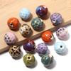 5pcs/lot 16mm Leopard Ceramic Beads Colored Dots Loose Spaced Round Porcelain Beads For DIY Charms Bracelet Necklace Accessories