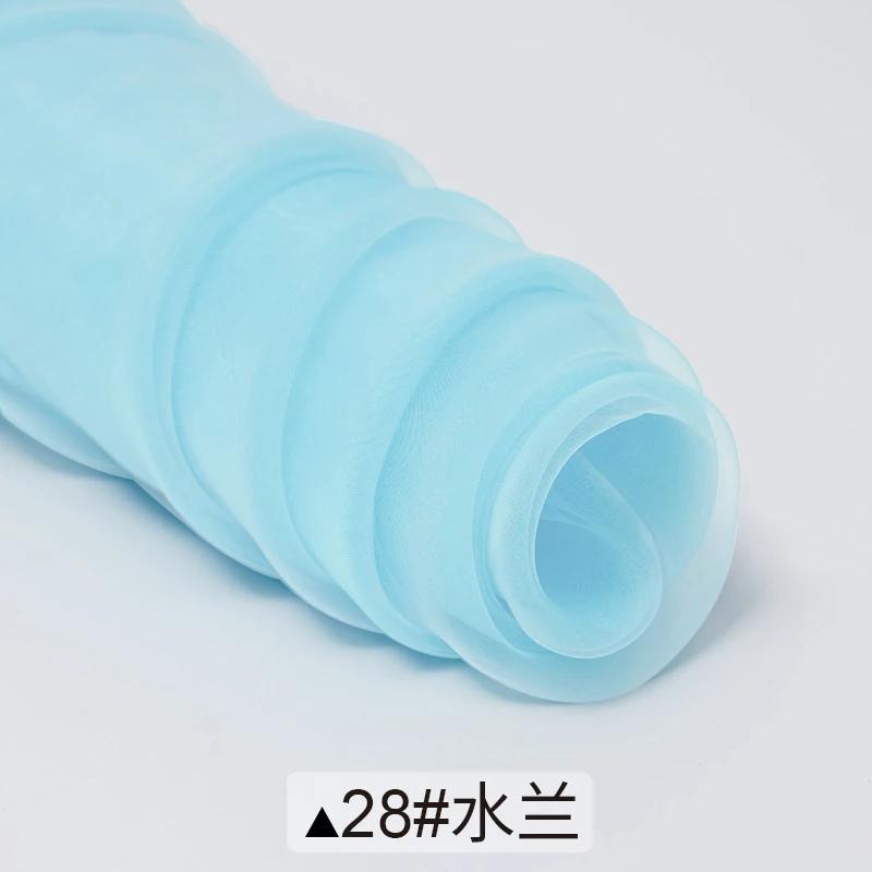 1m/2m/5m Soft Organza Mesh Fabric Making Wedding Dresses Curtain Scene Decoration Handmake DIY Sewing Fabrics TJ0031