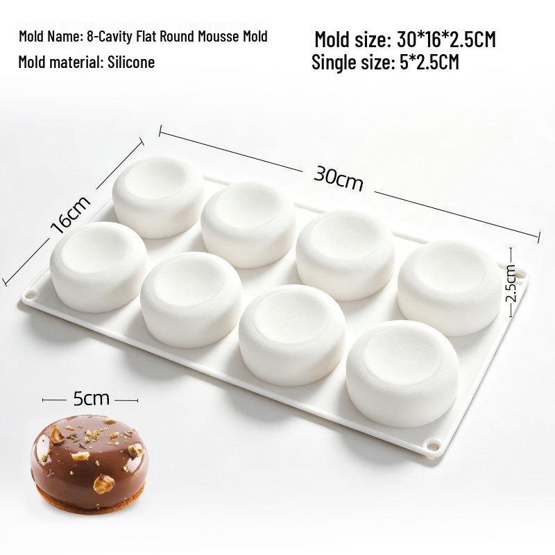 Handmade Silicone 3D Mousse and Chocolate Mold for Round Desserts, Available In Small and Large Sizes