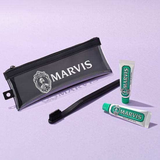 Marvis Travel Set (Classic Mint 10ml X 2 + Toothbrush + Plastic Pouch)