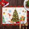 Christmas Table Mats Snowflake Tree Printed Placemats Dining Coffee Tables Decor Holiday Placemats Waterproof Festive Accessories Xmas Table Runner