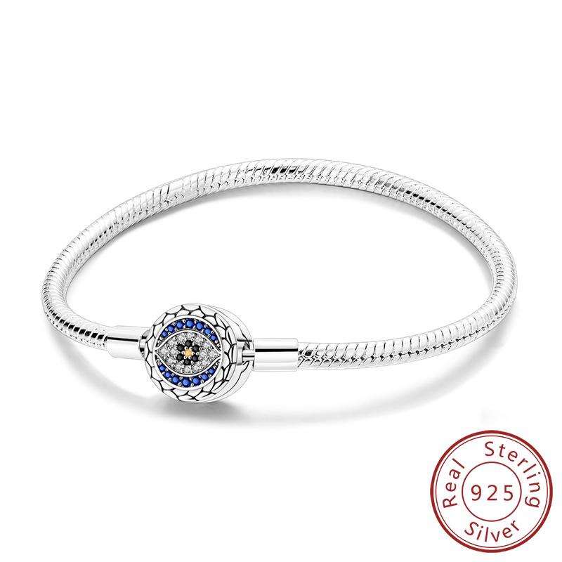 Original 925 Silver Bracelets 17-20CM Love Heart Flowers Butterfly Charms Beads Bracelet For Women Fashion Jewelry Gift