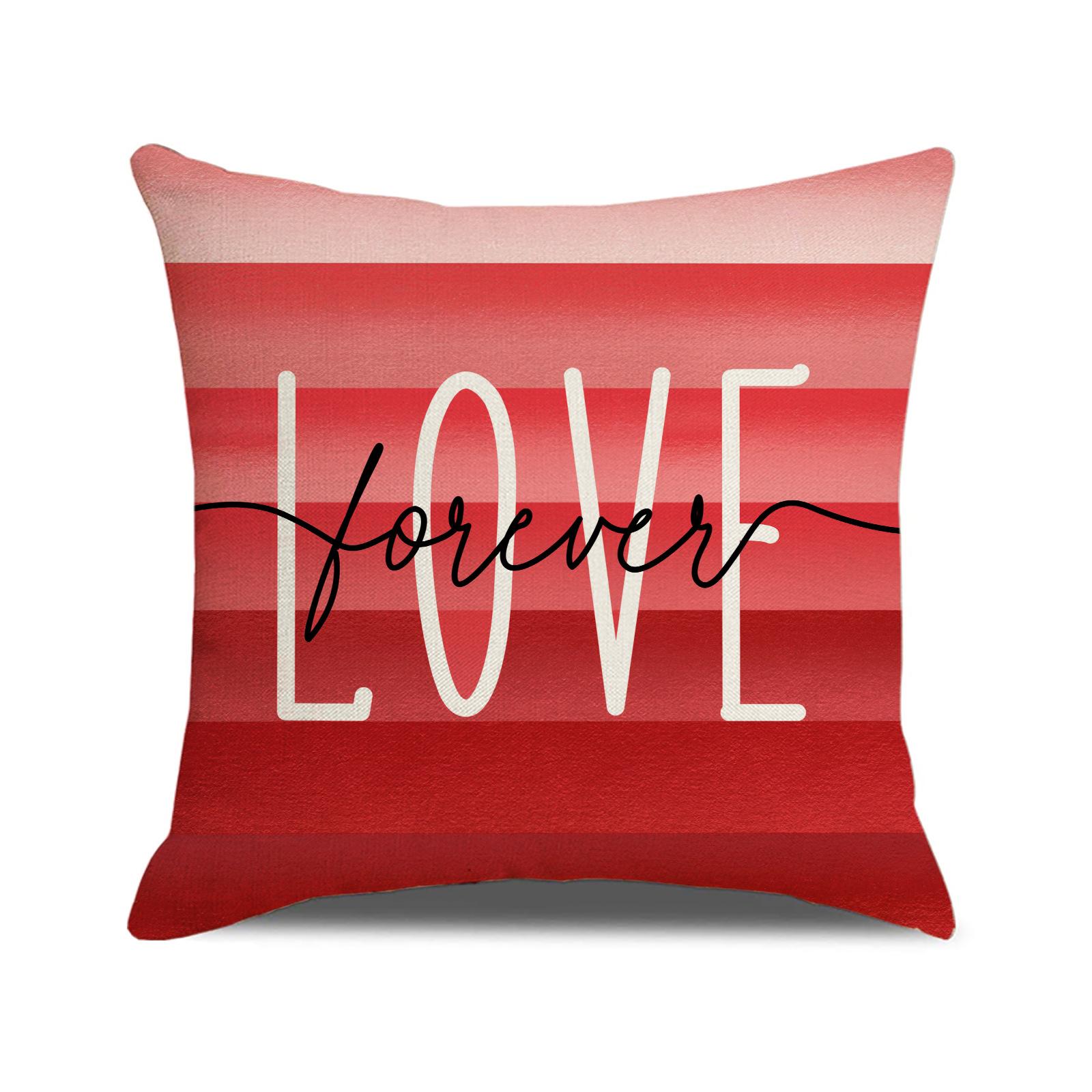 

New Valentine s Day Pillow Red Set Pillow Case Letter Printed Cushion Home Decor Sofa Pillow Case 45X45cm (single pillowcase)