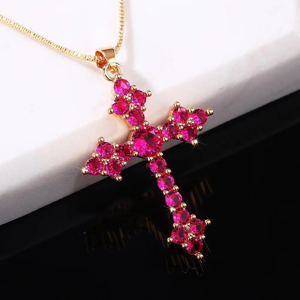 

Dainty Cross Shaped Pendant Necklace, Adjustable Clavicle Chain Fashion Jewelry Gift
