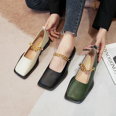 Moda 2024 primavera y otoño zapatos de exterior para mujer mocasines casuales para mujer diseño de cadena metálica estilo británico banquete y oficina 41-43