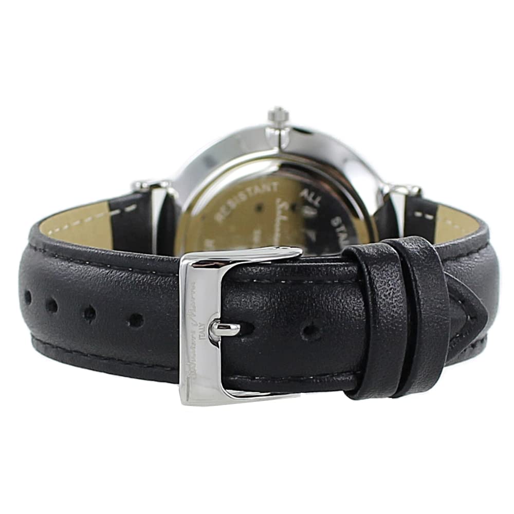 Watch Pair Watch Storage Box Same Size Unisex Analog Date Calendar Black Leather Strap [Salvatore Mara] Men's Women's Sm22102-sswhsm22102-pgbk []