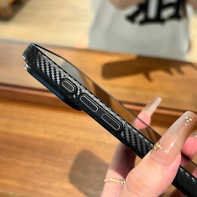 Carbon Fiber Texture Pattern Phone Case For iPhone Air 17 16 16E 15 14 Plus 13 12 Pro Max Slim Thin Clear Shockproof Soft Cover