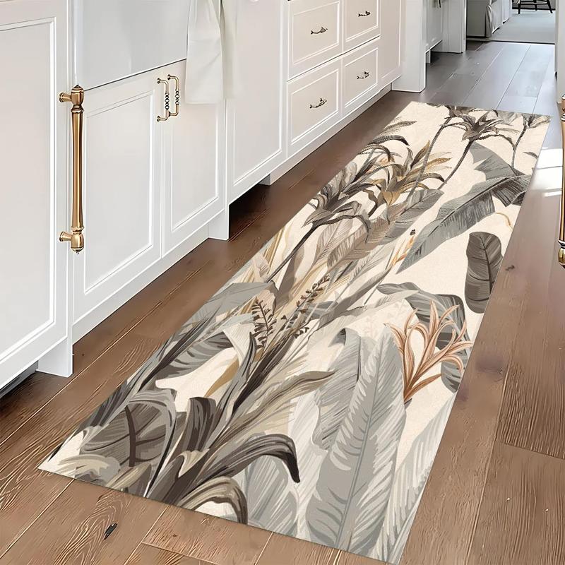 

Vintage Tropical Plant Leaf Non-slip Carpet Soft Doormat Washable Runner Rug for Hallway Kitchen Boho Home Decoration 40X120CM