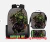 Children Backpack Three Piece Set With The Avengers Hulk Print Design For School Use