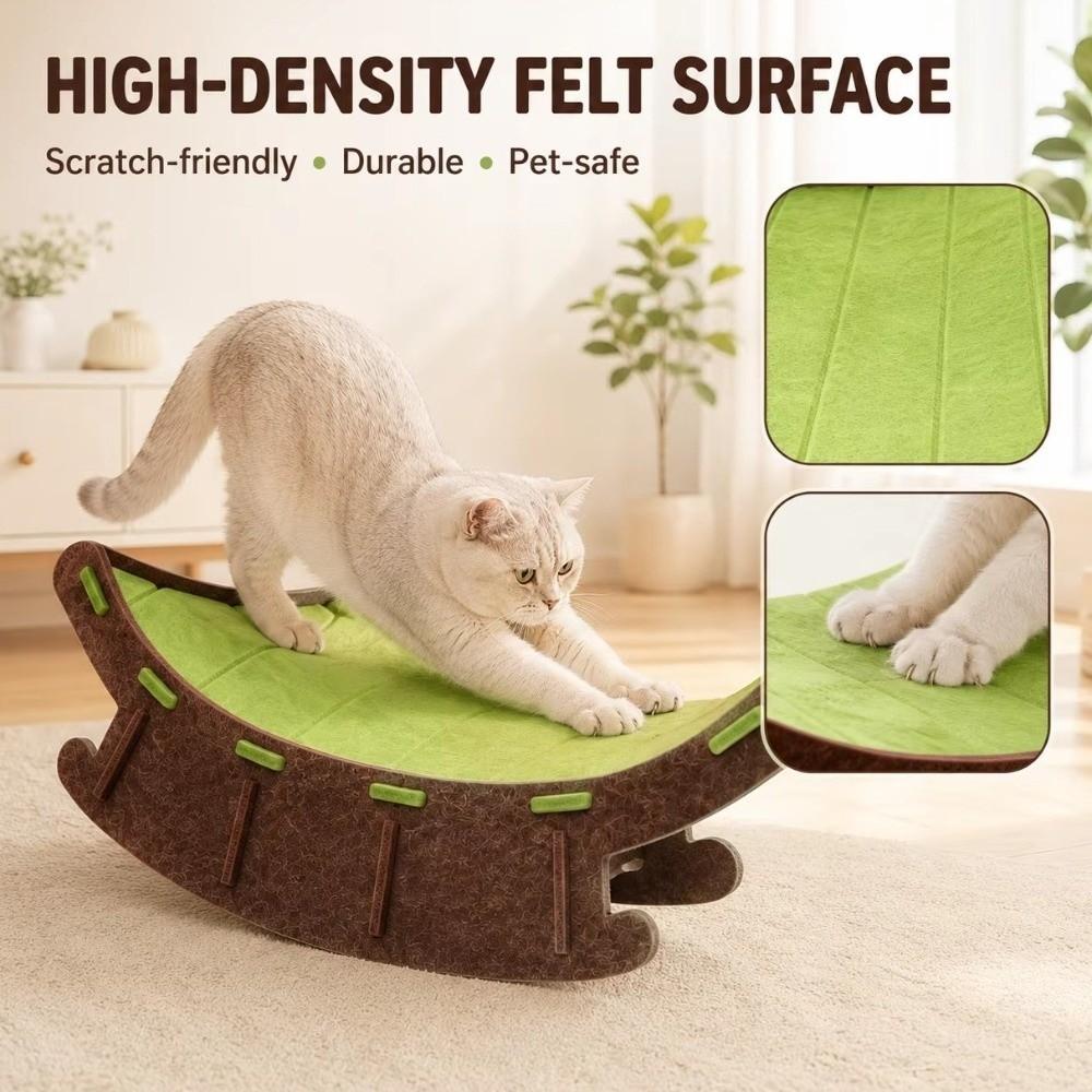 Elevated Pet Rocker Bed Wear-Resistant Cat Lounge Chair Cat Claw Rocker Chair for Grinding Paws